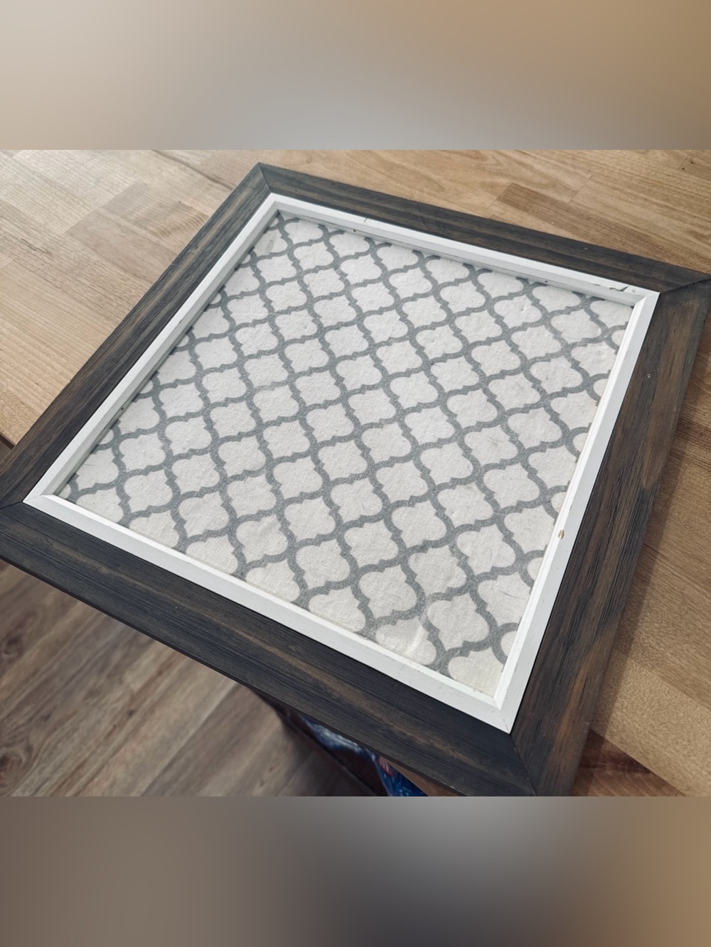 Framed Gray Trellis Wall Memo board Art
